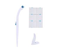 Brosse de Toilette jetable, kit de démarrage pour système de Nettoyage de Toilettes, Fournitures de Nettoyage de Salle de Bain, 1 bâton + 1 Support + 12 recharges (Support)