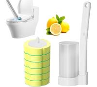 Brosse de Toilette Jetable Recharge Brosse WC avec Support Nettoyeur Toilette avec Têtes de Rechange Recharges de Détergent pour Toilette Salle de Bain WC