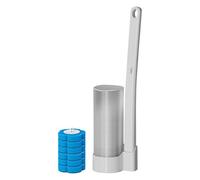 Brosse De Toilette Jetable - Système De Nettoyage Hygiénique avec 6 Têtes De Rechange, Balai-Brosse pour WC Incluant Un Détergent Intégré | Idéal pour Cuvette, Baignoire, Lavabo Et Toute La Salle