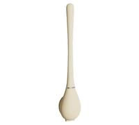 Brosse de toilette moderne et flexible en silicone pour la maison, 2025, kit de brosse de toilette ergonomique et support, brosse pour cuvette, montage mural (beige, 8 x 6 x 42,5 cm)