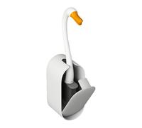 Brosse De Toilette Murale | Brosse Nettoyante WC Design Cygne - Raclette Gain De Place avec Bidon Intégré pour Salle De Bain Et Sols