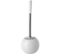 Brosse de toilette WC avec support en céramique coloris blanc - Diamètre 14 x Hauteur 39 cm -JUANIO- Blanc G