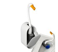 Brosse De Toilettes Murale | Design Cygne Compact,Raclette Gain De Place Avec Bidon Intégré Pour Salle De Bain Et Sols