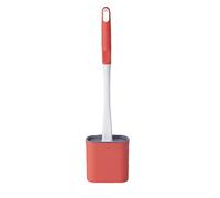 Brosse de toilettes, toilettes silicone bol balai, profond avec poignée antidérapant, souple en silicone Pinceau Soies toilettes, rouge