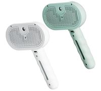 Brosse de vapeur de chat, 2pcs peigne à pulvérisation pour animaux compagnie, épilation à la cheveux Brusque toilettage avec pulvérisation et bouton libération en un clic, rechargeable et co