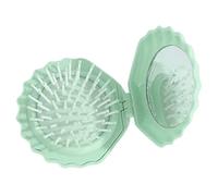 Brosse de Voyage Pliante - Brosse Coquille de Poche | Set Petit Miroir de Maquillage et Peigne Massant Cuir Chevelu pour Maison Voyage Salle de Bain Femmes Filles Douche Plage Camping Voiture Piscine