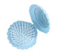 Brosse de Voyage Pliante,Brosse de Poche en Forme de Coquillage pour Femmes - Peigne de Massage du Cuir Chevelu, Petit Miroir de Maquillage, Ensemble pour Femmes et Filles, Toilettage