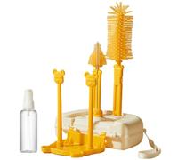 Brosse de voyage pour bouteille de lait pour tout-petits - Pinceau de détail 6 en 1 pour couvercle de bouteille - Kit de brosses à tétons portable, brosse de détail pour couvercle de tasse pour une