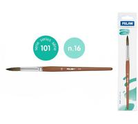 Brosse d'écolier Milan ronde 101 série n° 16 en étui avec accroche marron