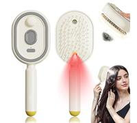 Brosse démêlante 2 en 1 avec brume intégrée - Brosse à cheveux électrique avec réservoir d'eau - Brosse à cheveux humide et sèche - Brosse à cheveux anti-frisottis sans nœuds (C)