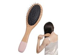 Brosse démêlante en bois - Peigne à course douce, outil de crinière flexible, aide à brins soyeux, palette à prise naturelle, accessoire pour cheveux confortable | Idéal pour une préparation beauté ra