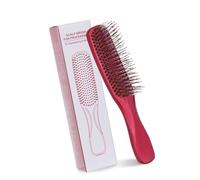 Brosse démêlante en poils de sanglier - Brosse à cheveux secs et humides - Démêle les cheveux fins ou épais et brosse d'extension
