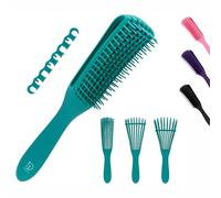 Brosse démêlante et anti-crêpe, idéale pour tous les types de cheveux, bleu (vert)