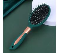 Brosse démêlante et coiffante, brosse à cheveux antistatique avec poils en nylon - Peigne démêlant et massage du cuir chevelu pour femme - Tous les types, rond vert noirâtre