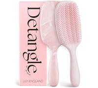 Brosse demelante et coiffante pour cheveux bouclés de Lily England - Brosse à boucles sans douleur pour cheveux humides et secs avec poils flexibles - pour femmes - cheveux bouclés 3c à 4c, Rose
