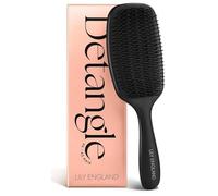Brosse demelante et coiffante pour cheveux bouclés de Lily England - Brosse à boucles sans douleur pour cheveux humides et secs avec poils flexibles - pour femmes - cheveux bouclés 3c à 4c, Noire