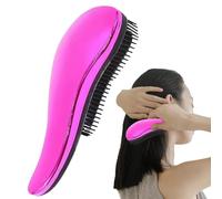 Brosse démêlante - Petite brosse à cheveux avec long manche - Pour sac à main - Brosse démêlante de voyage - Massage du cuir chevelu pour adultes et - Naturel, bouclé, g