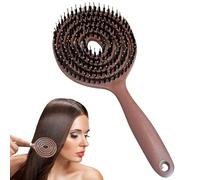 Brosse Démêlante pour Cheveux - Brosse Lissante Creuse pour Cheveux Raides,Massage Crânien Aérée avec Poils Ronds pour Femmes, Hommes et Boucles Humides