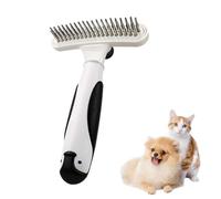 Brosse Démêlante pour Chien,Peigne Sous-poil Double Rangée pour Toilettage | Système Autonettoyant Bouton Pression, Dents Métalliques Design Étagé, Poignée TPR Ergonomique Antidérapante
