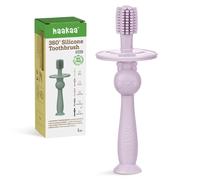 Brosse dents pour bb haakaa 360 avec base d'aspiration - nettoyage doux pour l'auto-brossage infantile