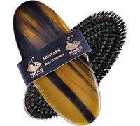 Brosse d'équitation avec laiton fin Haas Mustang Noir 200x85 mm