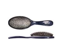 Brosse d'extensions de cheveux avec poils naturels et base ovale bleu Fashion SHE