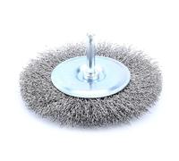 Brosse - disque de 100 mm, avec clou en acier inoxydable, idéal pour les travaux d'ébauche et de finition sur divers matériaux. *