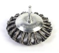 Brosse - disque de 100 mm, clou en acier tressé, idéal pour les travaux d'ébauche et de finition, haute durabilité et résistance. *