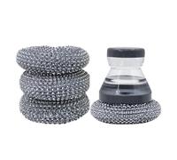 Brosse distributeur de savon pour vaisselle, élimination des taches | Poignée ergonomique Brosse doseur de savon pour casseroles, barbecue, grille, plans de travail, bols, personnes âgées