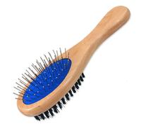 Brosse DOG FANTASY avec pointes et nylon double face en bois M 21 cm 1 pc