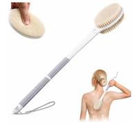 Brosse Dos Douche à Long Manche, Brosse de Bain à Poils Doux et Durs