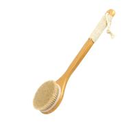 Brosse Dos Douche Brosse de bain en bois avec poils, manche Long, for douche, épurateur dos, exfoliant corporel, suspendu(White with Rope)