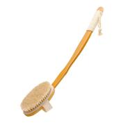 Brosse Dos Douche Brosse de bain en crinière cochon à manche incurvé Super Long 48cm, pliable for le, nettoyage, Massage, frottement et brossage du dos(48cm White brush)
