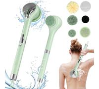 Brosse Dos Douche,Brosse Douche Électrique En Solicone,Avec Long Manche,Rotation 360°,6 Têtes De Brosse,Étanche Ip67,3 Vitesses,Brosse Électrique Pour Corps,Exfoliante,Circulation Sanguine,Massage