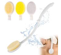 Brosse dos Douche, Brosse Pour Le Dos Douche Long Manche, Brosse Corps Avec 2 Tampons Remplaçables pour Personnes Âgées Handicapées, Mobilité Limitée, Épaules