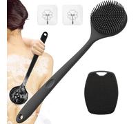 Brosse dos silicone pour douche, brosse corps ergonomique à longue poignée