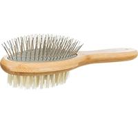 Brosse, Double Face, Bambou/Poils naturels & métal, 6 × 22 cm
