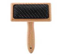 Brosse Douce à Crin Naturel pour Cheval Brosse à épingles professionnelle pour chiens et chats à cheveux courts à poils moyens ou longs(tête carrée)
