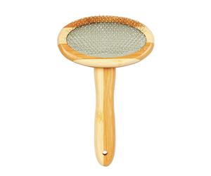 Brosse douce pour chien et chat avec poignée en bambou Duvoplus Beige 12x5x19,5 cm