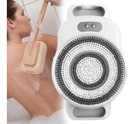 Brosse Douche éLectrique Murale, TêTe Brosse De 20Cm, Rotation Automatique à 360°, 3 Vitesses RéGlables, pour Exfolier Et Nettoyer En Profondeur,White