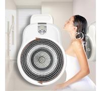Brosse Douche Murale éTanche IPX7, Brosse Bain éLectrique pour Le Dos avec TêTes De 18Cm, Rotation Automatique, RéGlage à 3 Vitesses pour Bain, Nettoyage Et L'Exfoliation