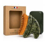 Brosse Drainage Lymphatique Visage 2-en-1 avec Gua Sha - Brosse Anti-Âge Ultra-Douce pour Massage Détox, Raffermir la Peau, Définir la Mâchoire, Réduire les Gonflements - Étui Inclus- LumiTech