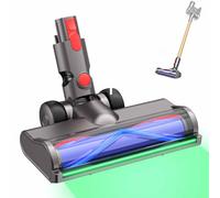 Brosse Dure Aspirateur Compatible pour Dyson V7 V8 V10 V11 V15 | Tête de Rechange Brosse dure à LED Verte Détection Poussière, Brosse Accessoire pour Parquets,Sols Durs et Tapis