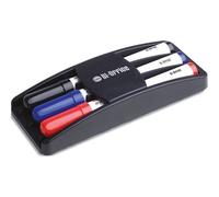 Brosse effaceur avec 3 marqueurs non-magnétique pour tableau blanc 17x7x30 cm AA0106