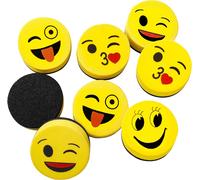 Brosse Effaceur Magnétique 16pcs Smiley Enfants Gomme Au Tableau Blanc,Nettoyant Éponge Pour Les Stylos À Effacer À Sec Et Les Marqueurs-5 Cm Nettoyant Caoutchouc Pour École,Bureau