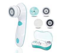 Brosse électrique 4 en 1 pour le visage - Nettoyage en profondeur - Étanche IPX6 - Avec 4 têtes de brosse et boîte de rangement - Rotation à 2 niveaux - Tous les types de peau pour hommes et femmes