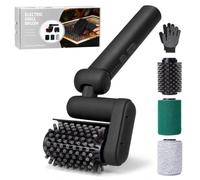 Brosse Electrique Barbecue, Nettoyeur Grille Barbecue avec Indicateur de Batterie à 5 Niveaux, Tête Réglable à 0/30/60 Degrés et Vitesse 450 TR/Min, Fils pour Grille en Fonte, INOX, Émaillé