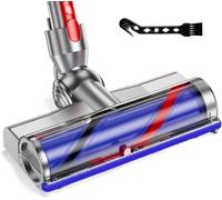 Brosse électrique compatible avec Dyson V7, V8, V10, V11, V15, accessoire de nettoyage à vide direct, buse de sol turbine pour brosse turbo avec libération rapide pour sols durs (Silver)