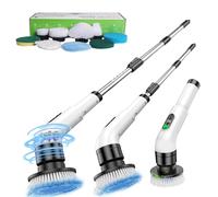 Brosse Electrique Nettoyage 9 en 1 avec Écran LCD Brosse Rotative Nettoyage Brosse de Nettoyage Electrique san Fil avec Manche Télescopique 28-127cm Réglable pour Salle de Bain, Sol, Maison