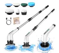 Brosse Electrique Nettoyage Rotative,sans Fil avec 7 Têtes de Nettoyage Voiture Remplaçables,2 Vitesses Réglables, Brosse Rotative Nettoyage pour Salle de Bain,Toilette,Sol,Baignoire (A10)